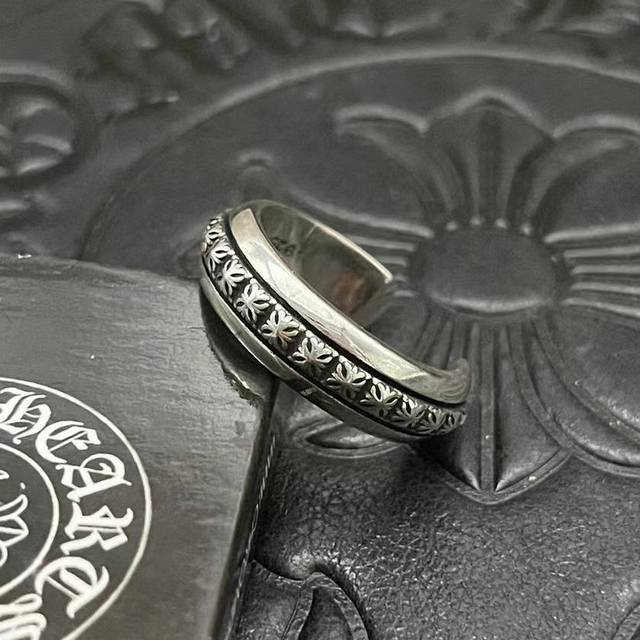 Chrome Hearts High Version Cross Flower Open Ring Ddd