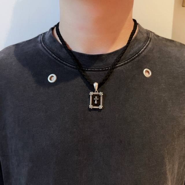 New boutique quality Chrome Hearts leather cord braided necklace, adjustable len