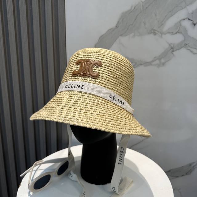 Celine New Raffia Grass Hat, Perfect for Summer Beaches~ Celebrity Style~ High-E