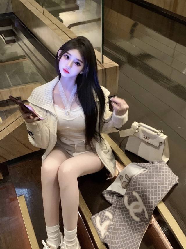 Chanel large logo design, paired with classic diamond pattern, super soft and co