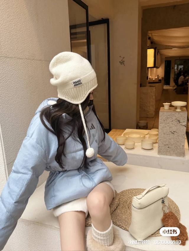 Miu Miu knitted beanie, earflap cap Ddd