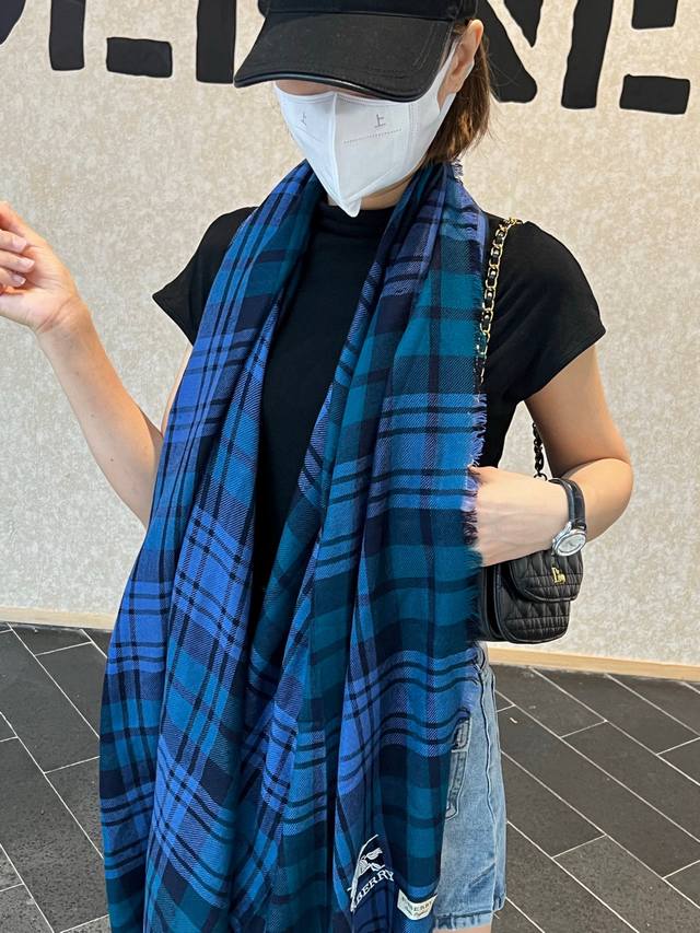 Burberry...Embroidered War Horse Scarf, Imported Nepalese Cashmere, Top-Tier Emb