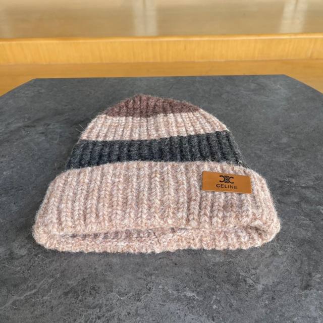 Celine Korean Style Cute Bear Ear Knitted Wool Hat for Women, Winter Warm Ear Pr