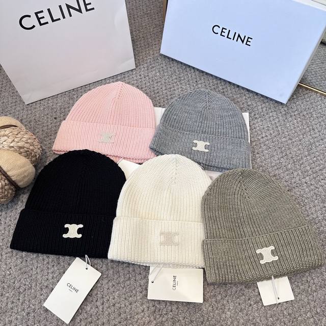 Celine 2025 Fall/Winter New Wool Hat, Unisex Knit Hat Ddd