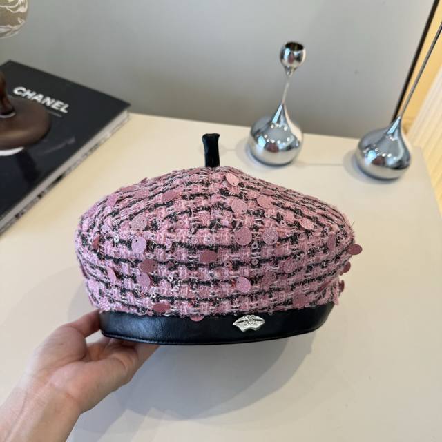Chanel beret, sequined beret, new spring/autumn style, head circumference 57cm.