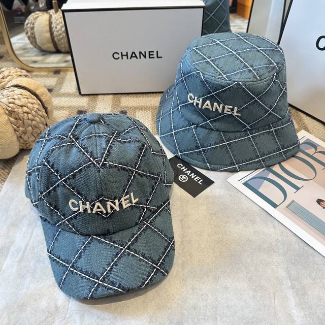 Chanel's new high-end denim quilted baseball cap, perfect for sun protection and