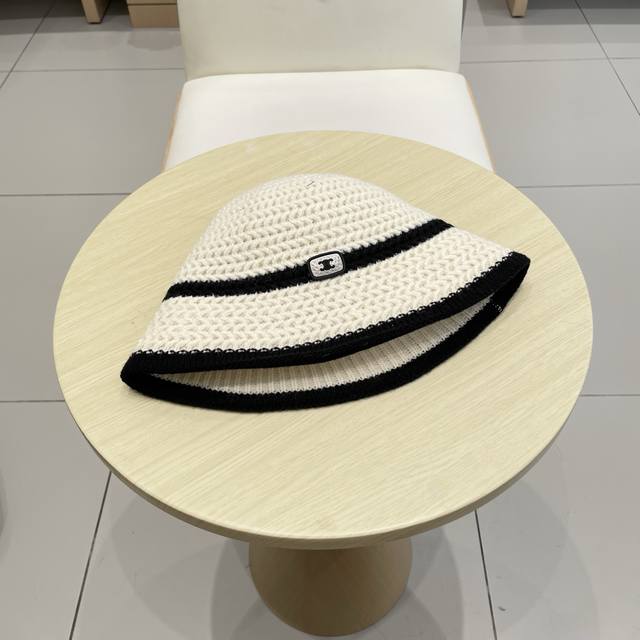 Celine Korean Style Striped Fisherman Hat for Women, Summer Versatile Breathable