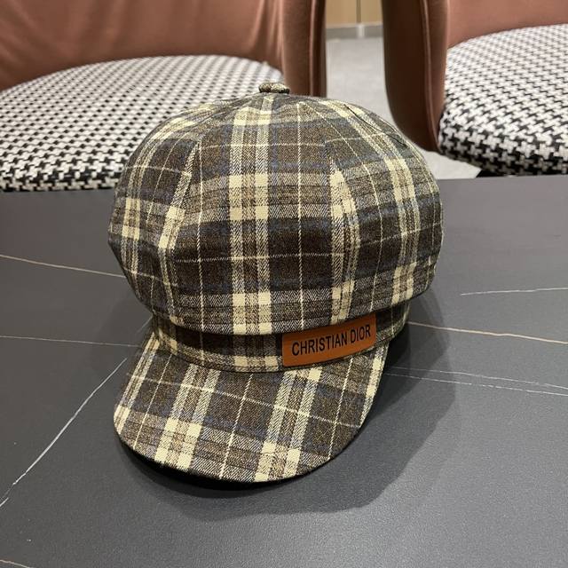 Dior 2025 New Plaid Women's Baseball Cap, Korean Style, Trendy, Versatile, Ddd;