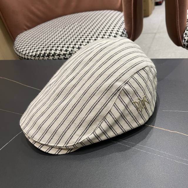 Dior Japanese Style Striped Elegant Beret for Spring, Autumn and Summer, Couple'