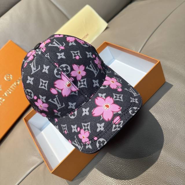 Lv X Tm Monogram Cherry Blossom Print Baseball Cap is now available!