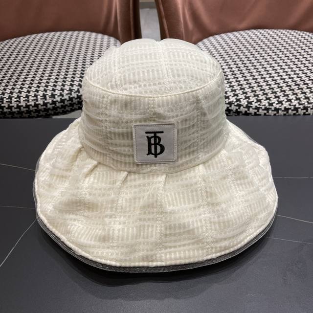 Burberry New Fisherman Hat for Women, Spring/Summer, Thin, Wide Brim, UV Protect