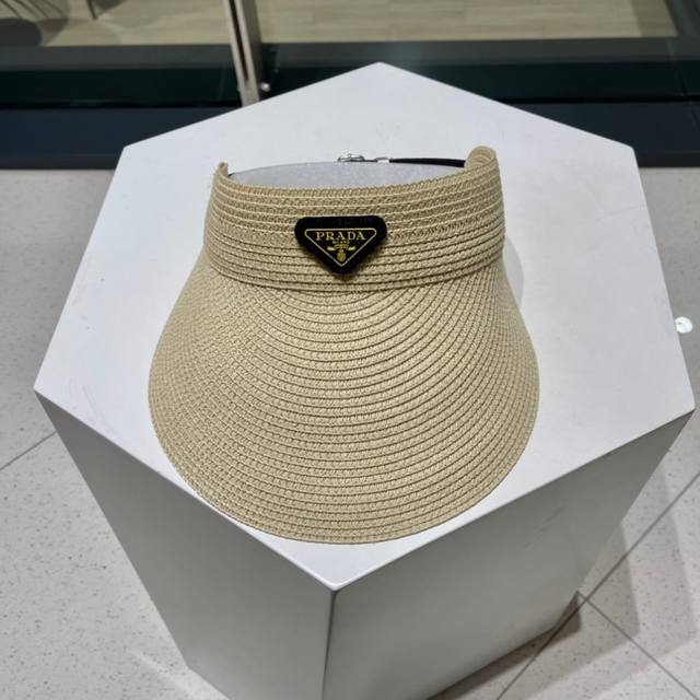 Prada Spring/Summer New Sun Hat, Open-top Sun Hat, Sun Protection Hat, Foldable,