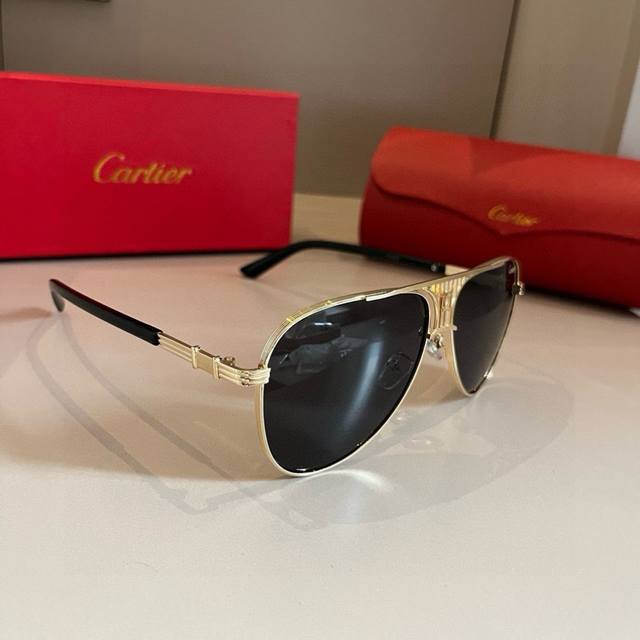Cartier men's sunglasses, 1:1 scale replica, high-end and sophisticated, with a