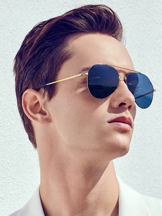 Gucci Men's Colorful Aviator Polarized Sunglasses. Material: High-definition nyl