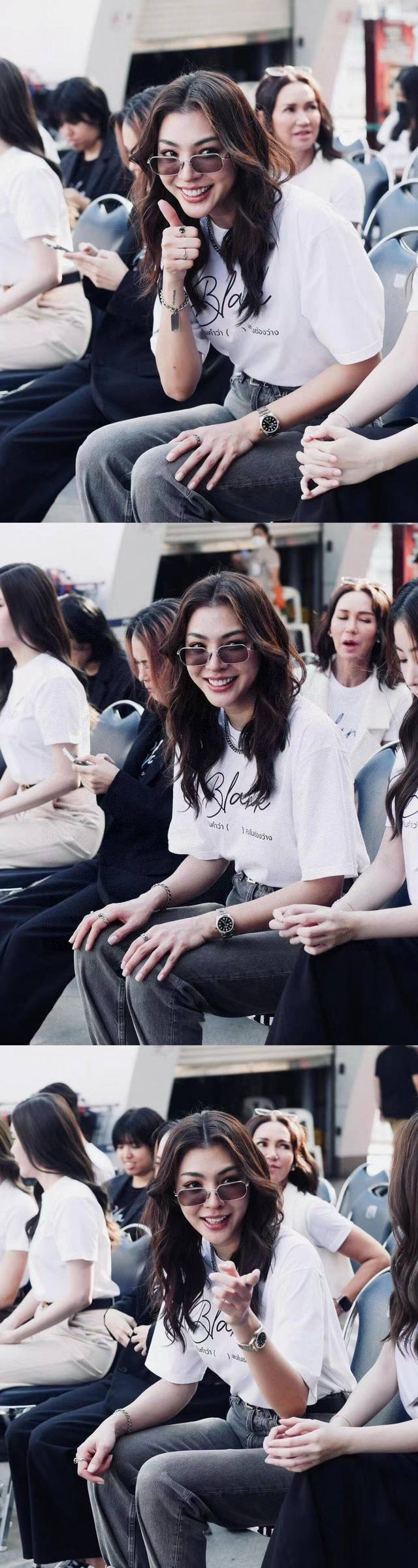 Prada small-frame metal sunglasses. Classic square frame design, flattering for