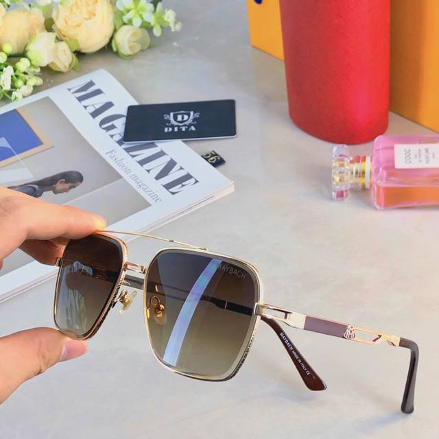 Dit* European and American style double-bridge square frame sunglasses men's out