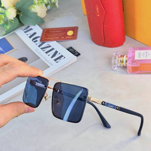 Cartie* Fashion Metal Sunglasses Trendy Double Bridge Eyeglasses Frame Outdoor D