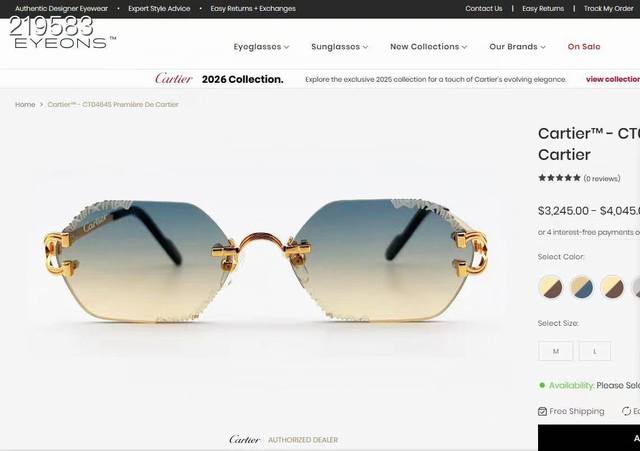 Color Changing Photo Lens Cartie * Model: Ct0767 Size: 142 Ddd