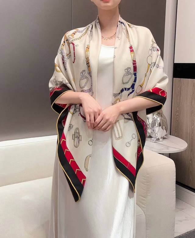 2025 Newest Hermes Double-Sided Cashmere Handkerchief with Lively Horse Design,