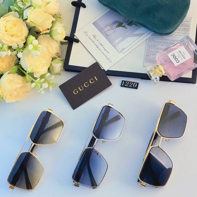 Gucc* New Men's Driving Sunglasses, European and American Style Large Frame Casu