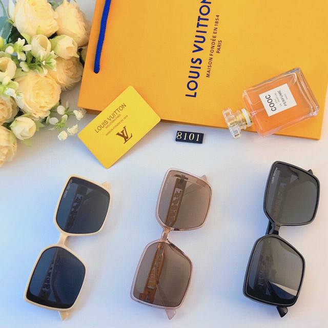 Louis Vuitto *New Square Frame High-End Sunglasses, UV Protection, Versatile, Le