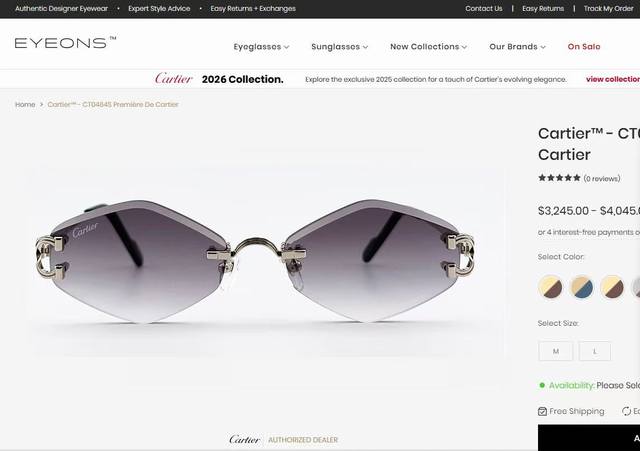 Cartie*Model: Ct0769S Size: 142 Titanium Sunglasses, Photochromic Lenses Ddd