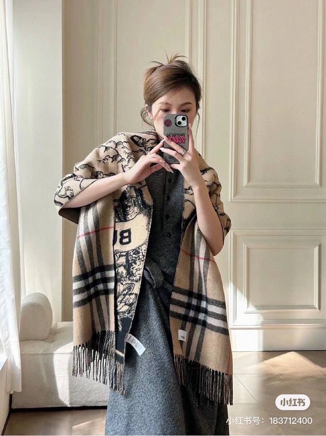 Hot Selling Item: Burberry Equestrian Reversible Shawl. Extremely beautiful, hai