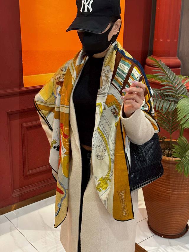 New Arrival {The Mystery of No. 24} Cashmere Large Square Scarf [Double-sided, S