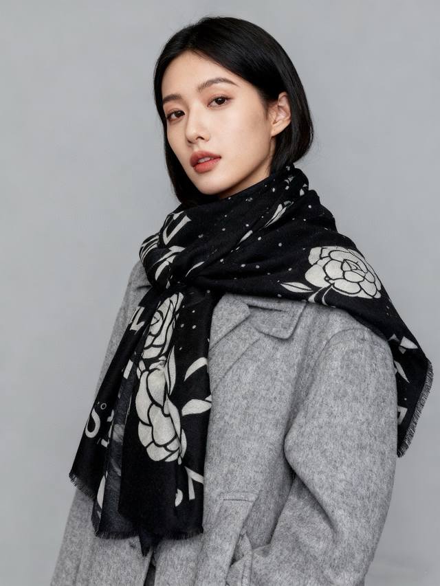 New Cashmere Camellia Long Scarf - Super flattering! Sophisticated and feminine!