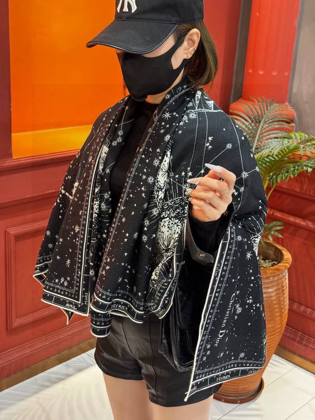 New Arrival: Dior Phases Lunaires Scarf {140cm Silk & Cashmere} Mulberry Silk +