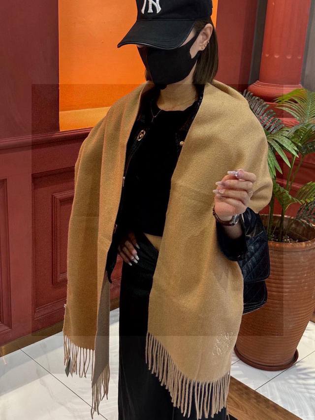 Loewe Paris Fashion Show Business Men's and Women's Double-Sided Cashmere Shawl