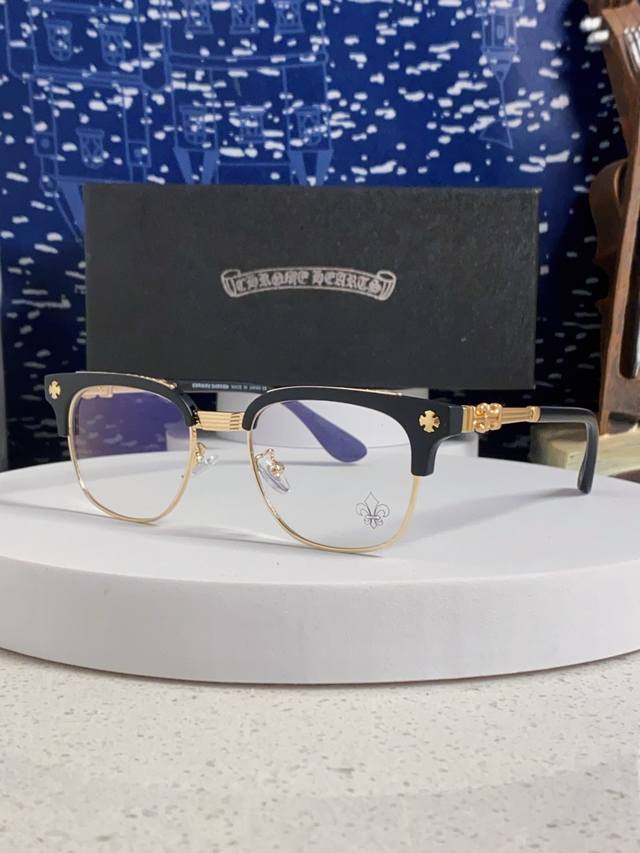 Chrome Hearts 2025 New Cool Retro Half-Rim Glasses, Unisex, Anti-Fog, High-End B