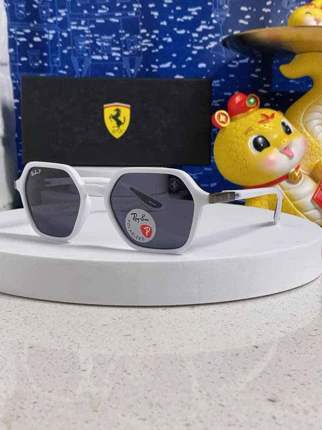 Rayban Ferrari Collaboration Polarized Sunglasses for Men and Women, Large Squar
