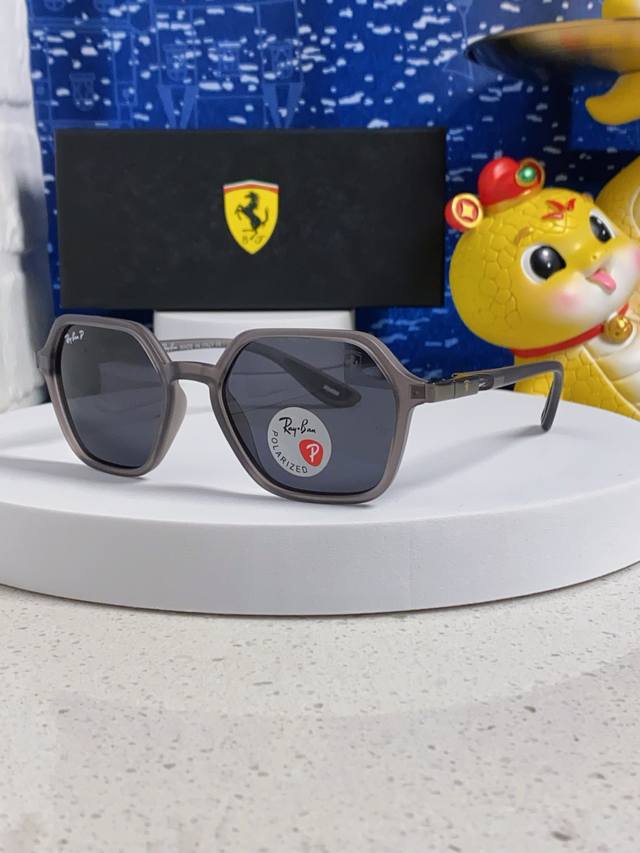 Ray-Ban Ferrari Collaboration Polarized Sunglasses for Men and Women, Large Squa