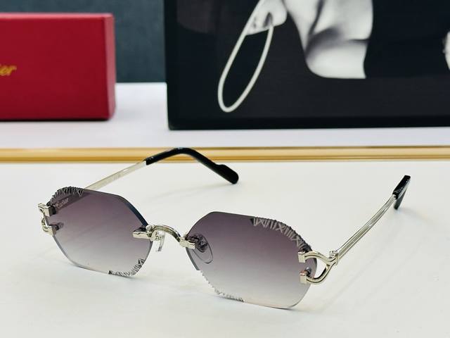 Original Cartier sunglasses Ct0767S Size: 57 (17-142) Exquisite electroplating p