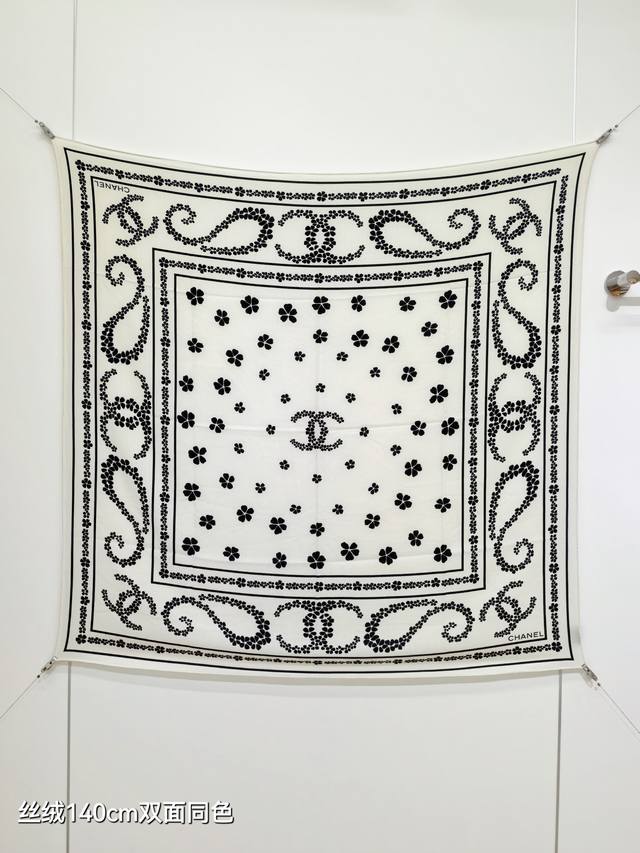 Rcc2592 Double-sided same color 140X140Cm 70% cashmere 30% silk Chanel Ddd