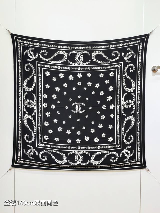 Rcc2592 Double-sided same color 140X140Cm 70% cashmere 30% silk Chanel Ddd