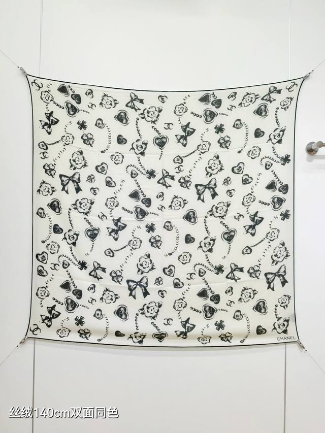 Rcc2591 Double-sided same color 140X140Cm 70% cashmere 30% silk Chanel Ddd