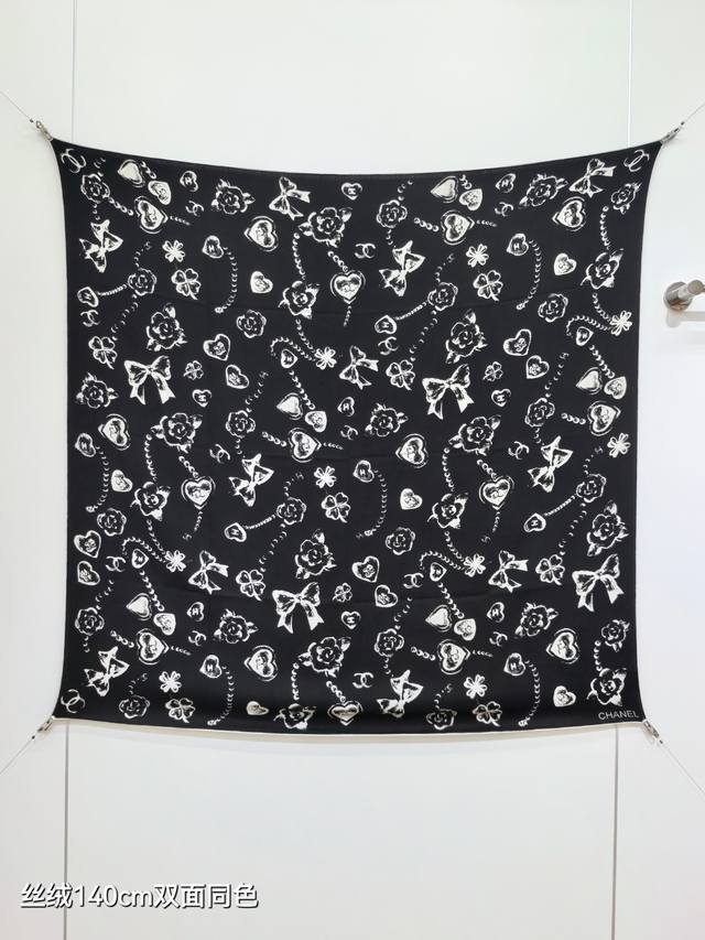 Rcc2591 Double-sided same color 140X140Cm 70% cashmere 30% silk Chanel Ddd