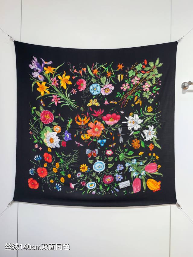 Rgc2515 Double-sided same color 140X140Cm 70% cashmere 30% silk Gucci Ddd