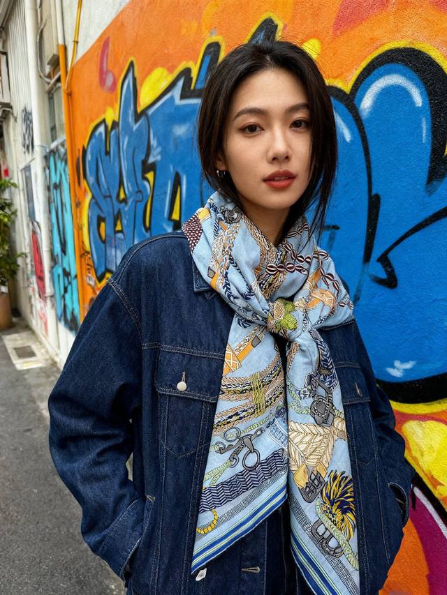 Woven Saddleband "140" Square Scarf ~ Hermes Handmade Rolled-Edge Velvet Square