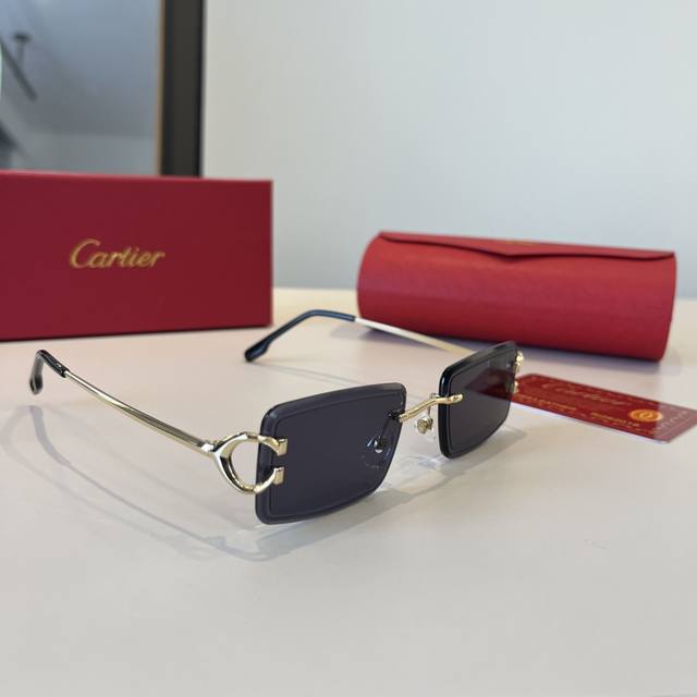 Cartier precious sunglasses, made of metal PC, with frameless, ultra-lightweight