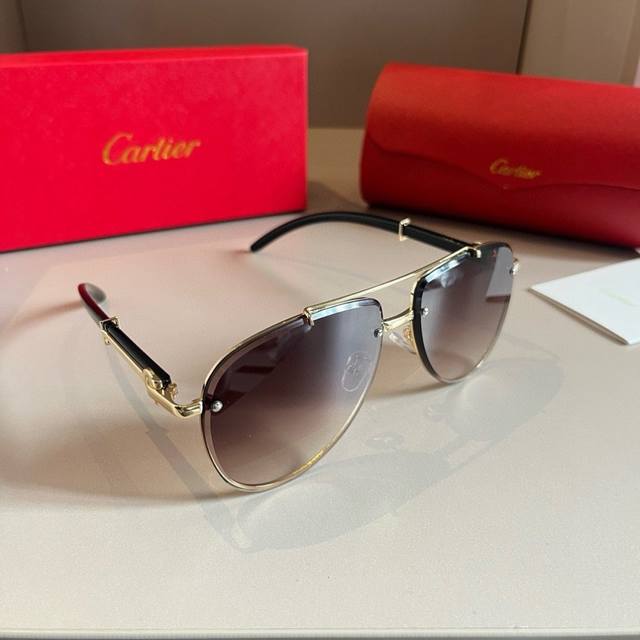 Cartier men's sunglasses, 1:1 scale replica, high-end and sophisticated, with a