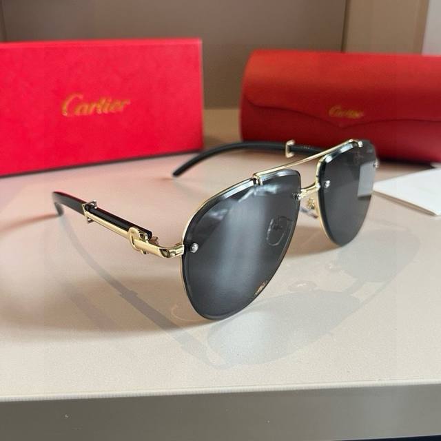 Cartier men's sunglasses, 1:1 scale replica, high-end and sophisticated, with a
