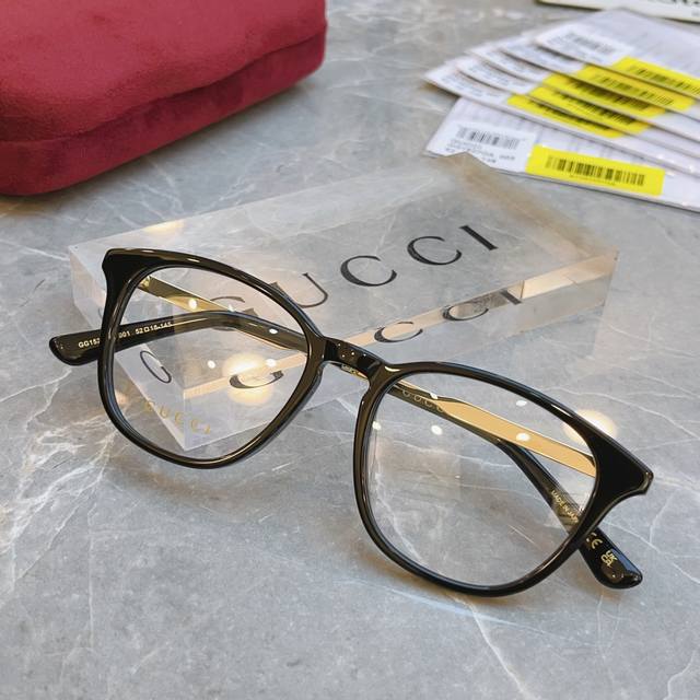 Gucc* Gucci new eyeglass frame, Gg1527Oa, Size: 52 (18-145) Ddd