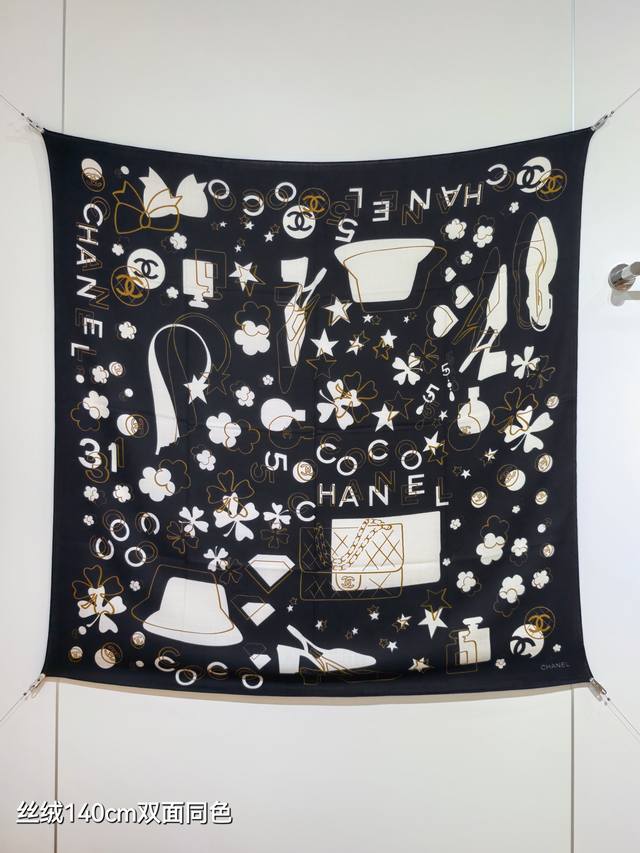 Rcc2548 Double-sided same color 140X140Cm 70% cashmere 30% silk Chanel Ddd