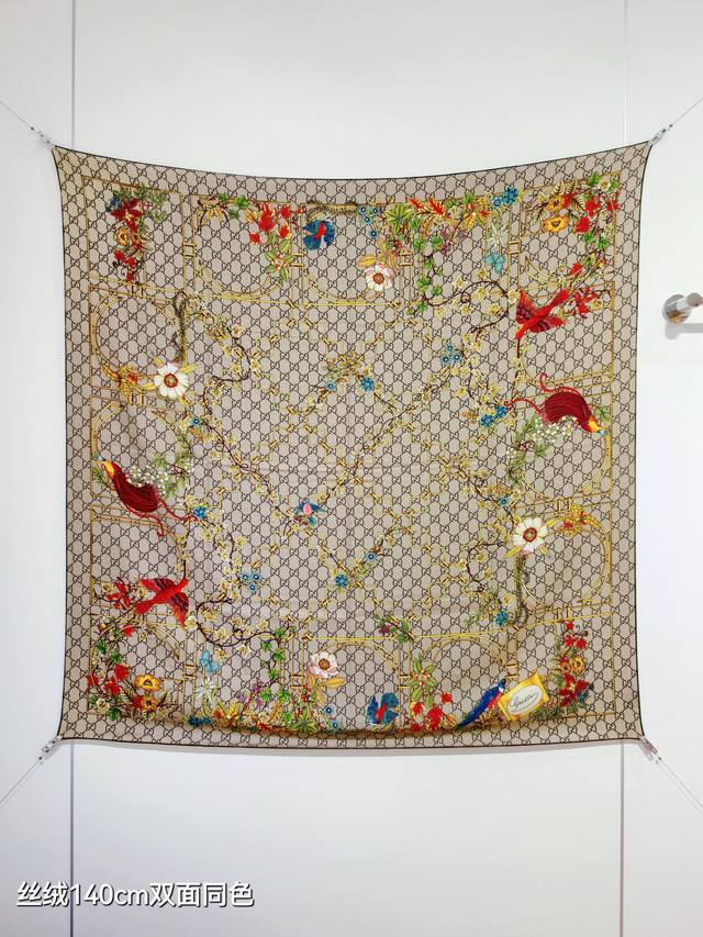 Rgc2514 Double-sided same color 140X140Cm 70% cashmere 30% silk Gucci Ddd