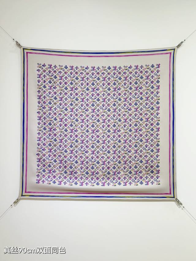 Slv2534 18 momme double-sided 90X90Cm twill silk Lv Ddd