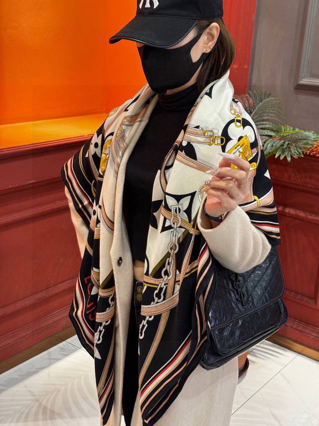 New Arrival: Monogram Jacquard Denim 140 Velvet Square Scarf Haute Couture Rever