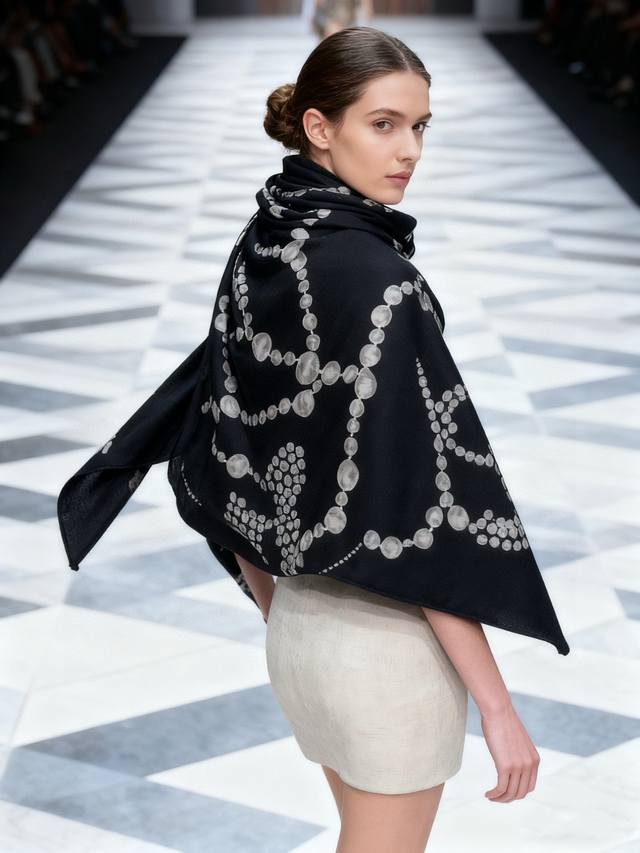 Chanel New Double-Sided Tonal Velvet Square Scarf Gentle and serene, with elegan